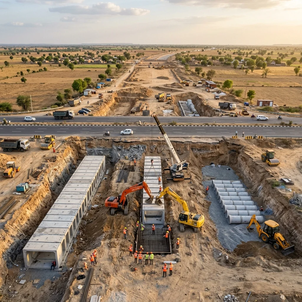 Highway culvert construction